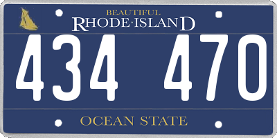 RI license plate 434470