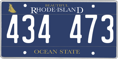 RI license plate 434473