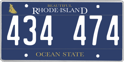 RI license plate 434474