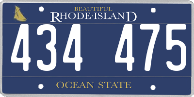 RI license plate 434475