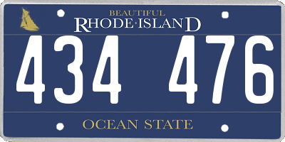 RI license plate 434476