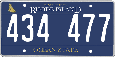 RI license plate 434477