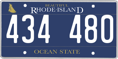 RI license plate 434480
