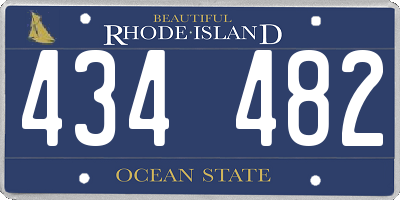 RI license plate 434482