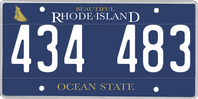 RI license plate 434483