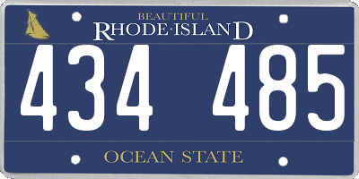RI license plate 434485