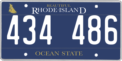 RI license plate 434486