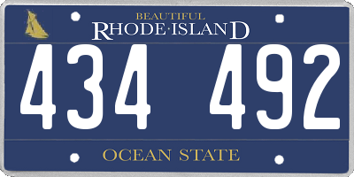 RI license plate 434492