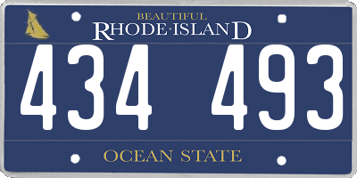 RI license plate 434493