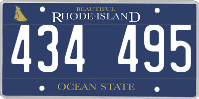 RI license plate 434495