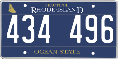 RI license plate 434496