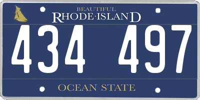 RI license plate 434497