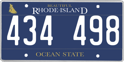 RI license plate 434498