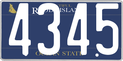 RI license plate 4345