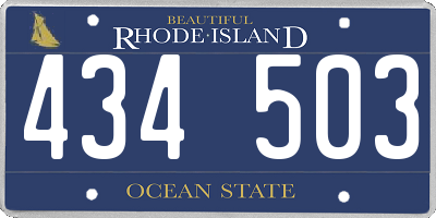 RI license plate 434503