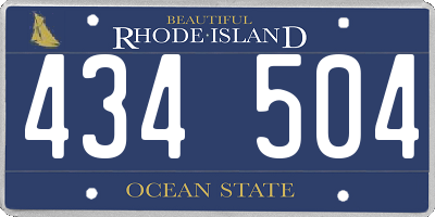 RI license plate 434504