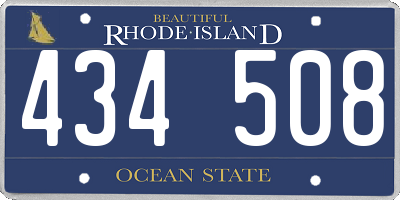 RI license plate 434508