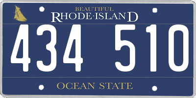 RI license plate 434510