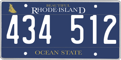 RI license plate 434512