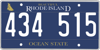 RI license plate 434515