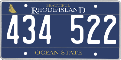 RI license plate 434522