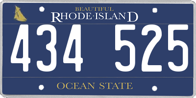 RI license plate 434525