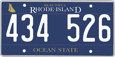 RI license plate 434526