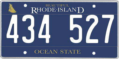 RI license plate 434527