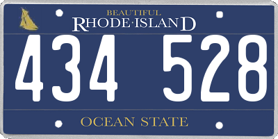 RI license plate 434528