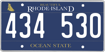 RI license plate 434530