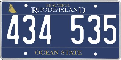 RI license plate 434535