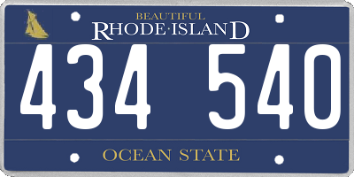 RI license plate 434540