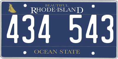 RI license plate 434543
