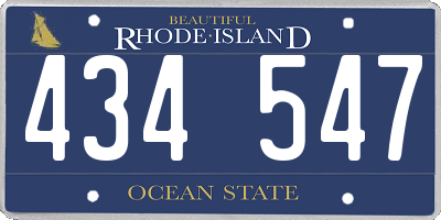 RI license plate 434547