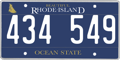 RI license plate 434549