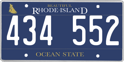 RI license plate 434552