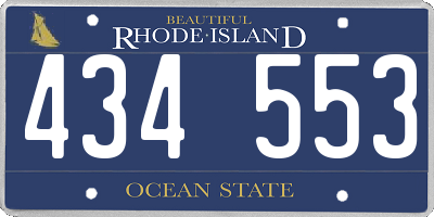 RI license plate 434553