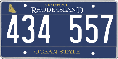 RI license plate 434557