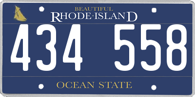 RI license plate 434558