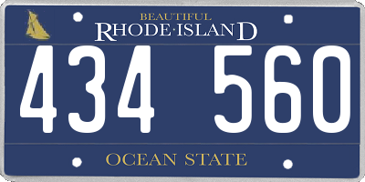 RI license plate 434560