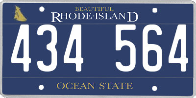 RI license plate 434564