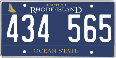 RI license plate 434565