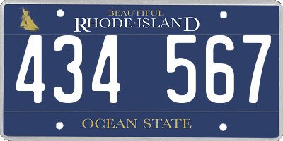 RI license plate 434567