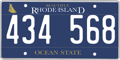 RI license plate 434568