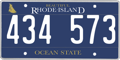RI license plate 434573