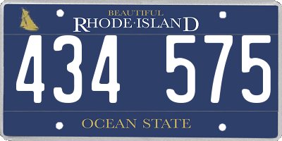 RI license plate 434575