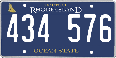 RI license plate 434576