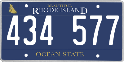 RI license plate 434577