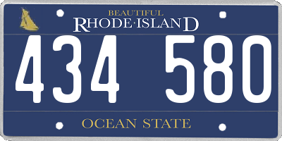 RI license plate 434580