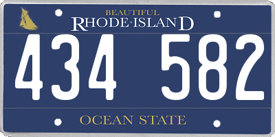 RI license plate 434582